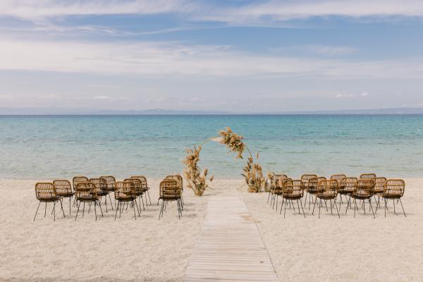 Wedding reception by the beach